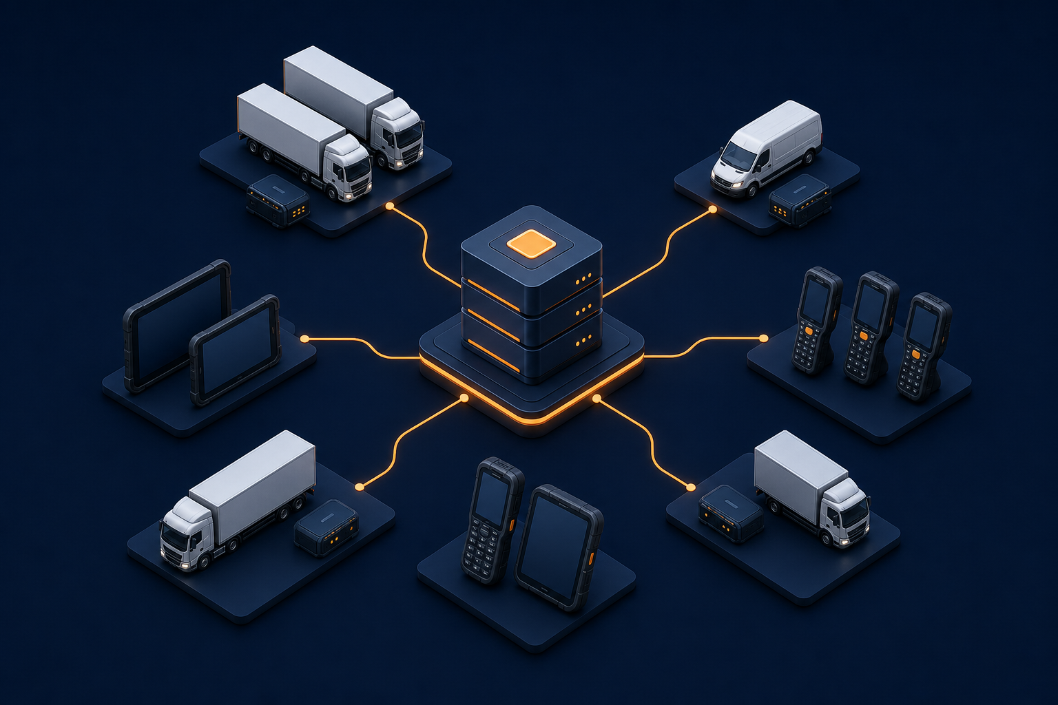 Unified Logistics Hub Setup in Minimalist 3D Isometric Tech Illustration Unified Logistics Hub Setup in Minimalist 3D Isometric Tech Illustration